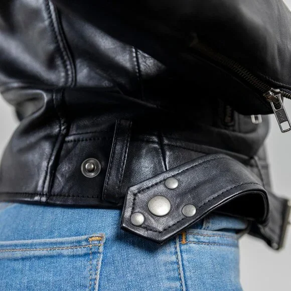 Chloe Womens Fashion Leather Jacket - Picture 4 of 6